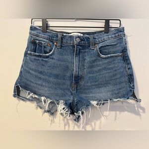 Abercrombie & Fitch The Mom Short High Rise Cutoff Denim Jean Shorts